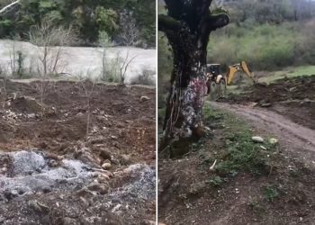 (ვიდეო) – ნამოხვანში, პროტესტის ადგილი, საიდანაც კარვები აიღეს, ტრაქტორით გადახნეს