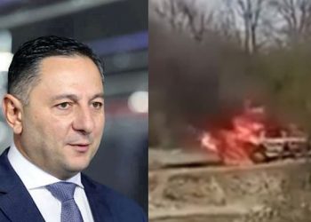 (ვიდეო) – ჯარიმებით გამწარებულმა მოქალაქემ საკუთარი მანქანა დაწვა