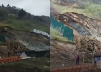 ვაკეში მიწის მასა ჩამოწვა