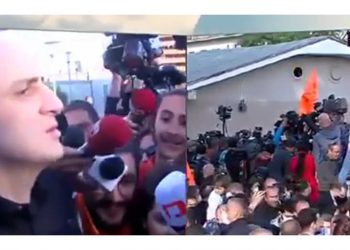 (ვიდეო) – როგორ დახვდნენ ნიკა მელიას ციხესთან