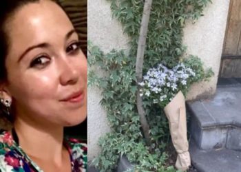 შანაე ბრუკის საცხოვრებელ სახლთან თბილისში მოქალაქემ ყვავილები მიიტანა