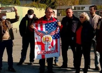 “მიშას მოწოდების შემდეგ ჩამოვედით და ვრჩებით არჩევნებამდე” – რუსთავის ციხესთან აშშ-დან ჩამოსული ემიგრანტები მივიდნენ