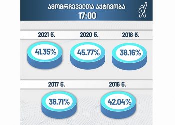17:00 საათისთვის ამომრჩეველთა აქტივობა 41.35%-ია