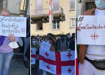 ემიგრანტების მხარდაჭერა მიხეილ სააკაშვილს – აქცია ბერლინში
