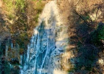 თბილისის ბოტანიკურ ბაღში ჩანჩქერი გაიყინა