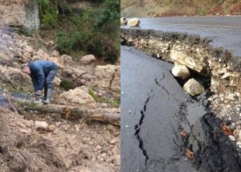წალენჯიხაში მეწყერი ჩამოწვა – ნაშალი მასით გზა მთლიანად ჩაიხერგა