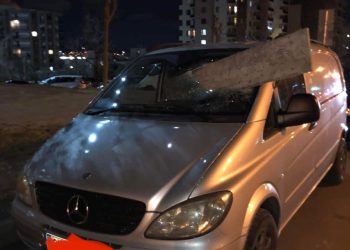 ძლიერი ქარის გამო დაზიანებული მანქანა ფარნავაზ მეფის გამზირზე – ფოტო სოციალური ქსელიდან