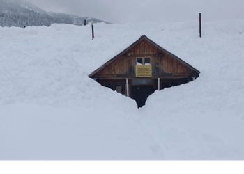 სოფელ დანისპარაულის სკოლის შენობა მთლიანად თოვლმა დაფარა