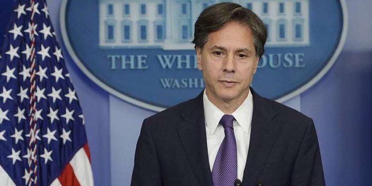 epa08838971 (FILE) - Then Deputy National Security Advisor Tony Blinken responds to a question on Syria from the news media during the daily breifing at the White House in Washington, DC, USA, 09 September 2013 (reissued 24 November 2020). Tony Blinken is expected to serve as US Secretary of State in the Biden administration.  EPA-EFE/SHAWN THEW