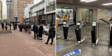 BBC – ის ცნობით, კიევში ბანკომატებთან, აფთიაქებსა და სუპერმარკეტებში რიგებია, მოსახლეობა წყალს და საკვებს იმარაგებს