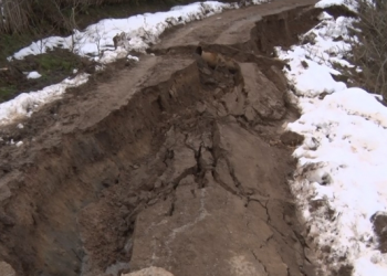 უხვმა ნალექმა და ინტენსიურმა თოვამ ჩოხატაურში მეწყერის ჩამოწოლა გამოიწვია