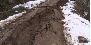 უხვმა ნალექმა და ინტენსიურმა თოვამ ჩოხატაურში მეწყერის ჩამოწოლა გამოიწვია