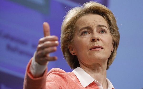 future European Commission President Ursula Von der Leyen pictured during a press conference by the future president of the European Commission, at the European Commission headquarters, in Brussels, Tuesday 10 September 2019. Von der Leyen presents the members of the new commission that will start on 01 November. BELGA PHOTO THIERRY ROGE        (Photo credit should read THIERRY ROGE/AFP/Getty Images)