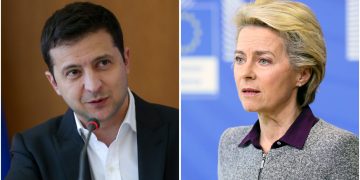 ვოლოდიმირ ზელენსკი ურსულა ფონ დერ ლაიენს უკრაინის ევროკავშირში გაწევრიანებაზე ესაუბრა