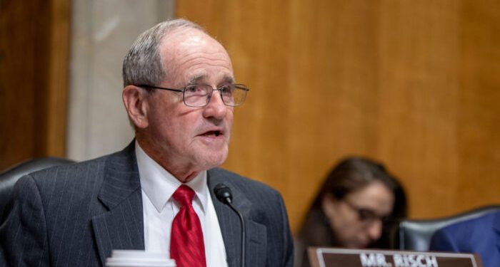 WASHINGTON, DC - OCTOBER 16: Chairman James Risch speaks  to Brian Hook State department Special Representative for Iran as he testifies during the Senate Foreign Relations Committee Holds Hearing On US-Iran Policy on October 16, 2019 in Washington, DC.  (Photo by Tasos Katopodis/Getty Images)