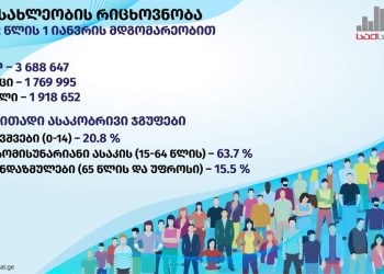 საქსტატი – 2022 წლის პირველი იანვრის მდგომარეობით, საქართველოს მოსახლეობის რიცხოვნობა შემცირდა