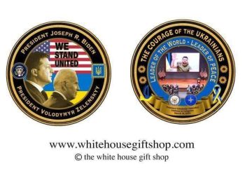 თეთრმა სახლმა ვოლოდიმირ ზელენსკისა და უკრაინისადმი მიძღვნილი მონეტები გამოუშვა – გაყიდვიდან მიღებული თანხა ჰუმანიტარულ დახმარებას მოხმარდება