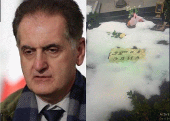 კონსტანტინე გამსახურდია: როგორც ირკვევა, ეს წარწერა სექტანტური ჯგუფის წარმომადგენელმა, მძიმე ფისიქიური პრობლემების მქონე მამრობითი სქესის სუბიექტმა დადო