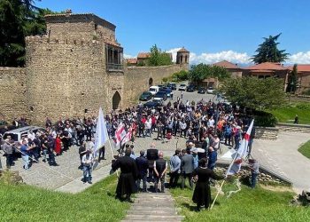 თელავში, ერეკლე მეორის სასახლესთან აქცია გაიმართა