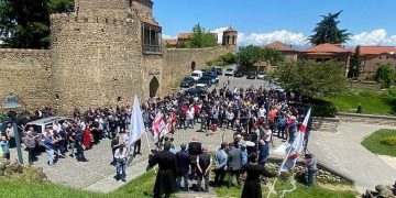 თელავში, ერეკლე მეორის სასახლესთან აქცია გაიმართა