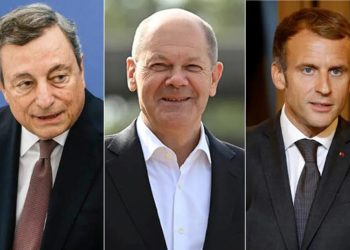 ემანუელ მაკრონი, ოლაფ შოლცი და მარიო დრაგი უკრაინაში ჩავიდნენ