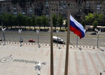 დროებით ოკუპირებულ მარიუპოლში, ოკუპანტებმა თავისუფლების მოედანს ლენინის მოედანი დაარქვეს