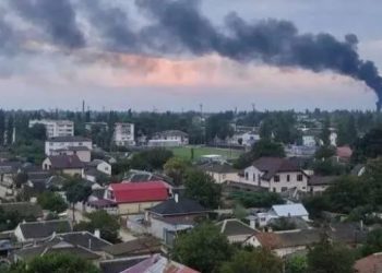 ყირიმში რუსული სამხედრო ნაწილი იწვის