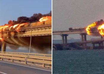 ყირიმის ხიდზე ძლიერი ხანძარია