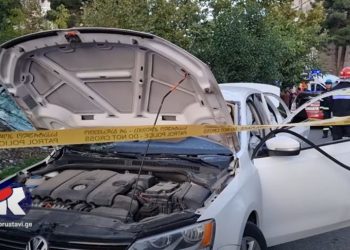 რუსთავში ავტომობილი აფეთქდა