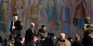 კიევში ბაიდენის ჩასვლის პარალელურად მთელ უკრაინაში საჰაერო განგაში გამოცხადდა