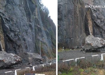 სარფთან, ავტომაგისტრალზე კლდე ჩამოიშალა