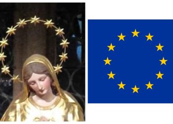 ევროკავშირის დროშის წარმოშობის წყარო არის ყოვლადწმიდა ღვთისმშობლის დასავლური საეკლესიო ტრადიციით შესრულებული ქანდაკება“ – დეკანოზი ილია ჭიღლაძე