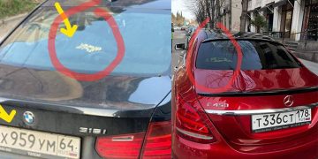 “ავოიე სლავა რასია ი მილიცია ენდ გეორგია” – პოლიციისა და სახელმწიფო დაცვის ფორმები რუსულნომრიან მანქანებში