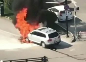 (ვიდეო) – “მთელი მანქანა ცეცხლის ალში იყო” – რა მოხდა სააკაძის მოედანზე?