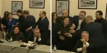 (ვიდეო) – ქალ დეპუტატებს სხდომა ძალის გამოყენებით დაატოვებინეს