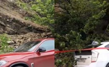 თბილისში, კაკაბაძის ქუჩაზე კლდის მასა ჩამოიშალა