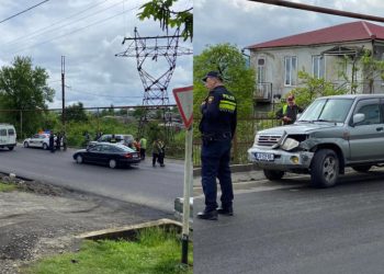 პატრულის მანქანა „მიცუბიშის” მარკის ავტომობილს დაეჯახა – ავარია ოზურგეთში