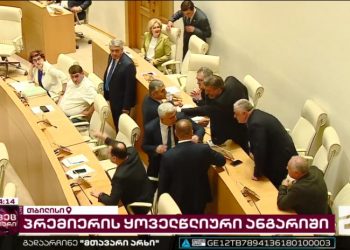 ვიდეო – ჩხუბი პარლამენტში – “ოცნება” და “ხალხის ძალა” პაატა მანჯგალაძეს დაუპირისპირდა