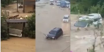 დროებით ოკუპირებულ გაგრაში წყალდიდობაა (ვიდეო)