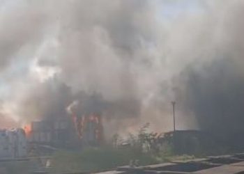 რუსეთში სატვირთო ტერმინალი იწვის