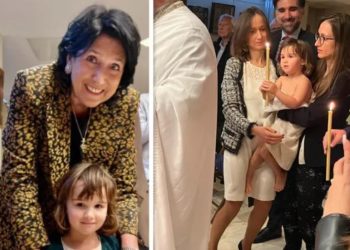 “ეს კი პირველი სურათი გაქრისტიანებულ მარიამთან ” – პრეზიდენტის შვილიშვილი მოინათლა: რა ფოტოებს აქვეყნებს სალომე ზურაბიშვილი