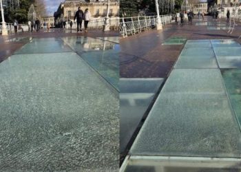 ქუთაისში, თეთრი ხიდის პანორამული მინა ისევ დაზიანდა