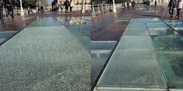 ქუთაისში, თეთრი ხიდის პანორამული მინა ისევ დაზიანდა