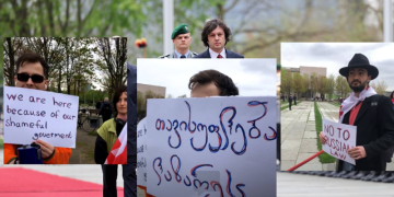 “მონა, არა რუსულ კანონს” – კობახიძეს ბერლინში აქციით დახვდნენ