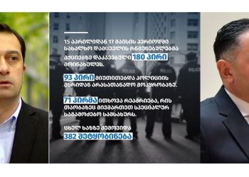 382 შეტყობინება, 180 დაკავებული, 93 პოლიციის არასათანადო მოპყრობაზე – სკანდალური სტატისტიკა