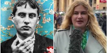 რუსეთის თავდაცვის არხის ჟურნალისტს პოსტერზე გამოსახული ტიციან ტაბიძე ბანდერა ეგონა