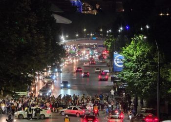 აქციის მონაწილეებმა იუსტიციის სახლთან გზა გადაკეტეს