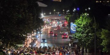 აქციის მონაწილეებმა იუსტიციის სახლთან გზა გადაკეტეს