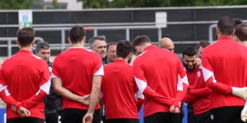 საქართველოს ეროვნულმა ნაკრებმა მორიგი ვარჯიში ფელბერტის საწვრთნელ ბაზაზე გამართა