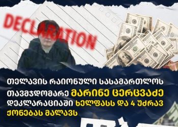 თელავის რაიონული სასამართლოს თავმჯდომარე მარინე ცერცვაძე დეკლარაციაში ხელფასს და უძრავ ქონებას მალავს – TI